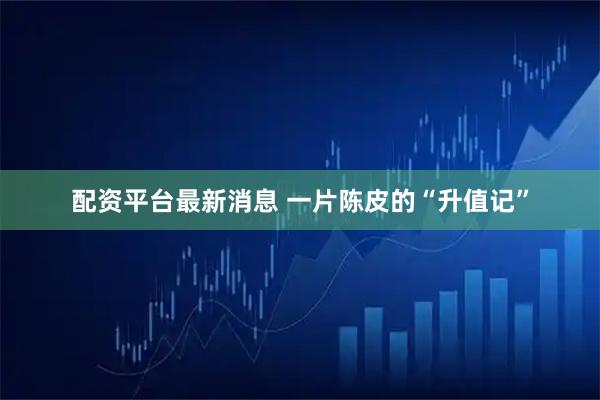 配资平台最新消息 一片陈皮的“升值记”